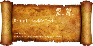 Ritzl Medárd névjegykártya